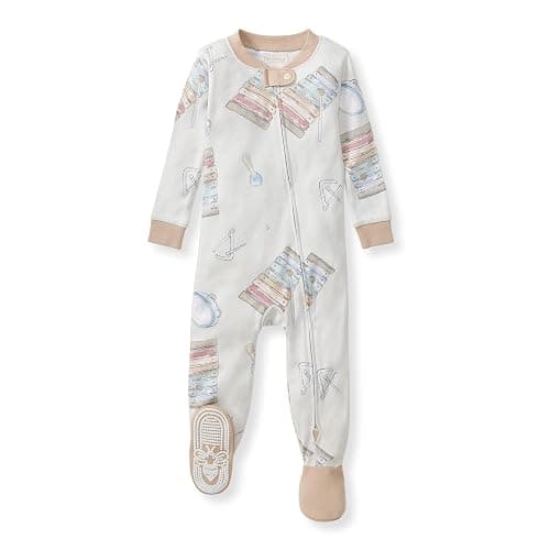 Burt's Bees Baby baby-boys Sleeper Pjs, 100% Organic Cotton, One-piece Footie, Zip Up Jumpsuit, Snug Fit Pajamas - Image 1