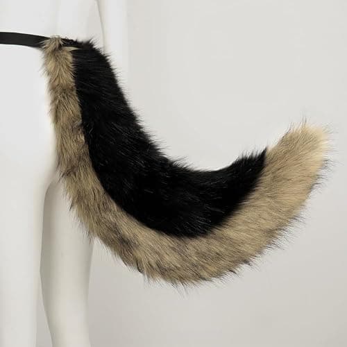 QinRuan Faux Fur Wolf Ears Headband Furry Dog Tail Set Animal Coustume Cospaly Halloween Party thumbnail 4