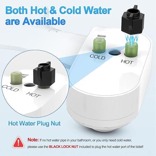 DooLv Hot and Cold Bidet Attachment for Toilet, Ultra-Slim Bidet Attachment Warm Water, Non-Electric Adjustable Pressure Self Cleaning Sprayer Nozzle Control for Posterior, Feminine Wash thumbnail 8