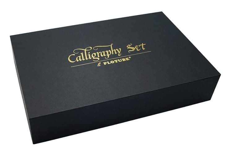Plotube Calligraphy Pen Set – Includes Wooden Dip Pen, Antique Brass Holder, 11 Nibs, 7 Colors Ink Bottles and Beginner's Manual thumbnail 7