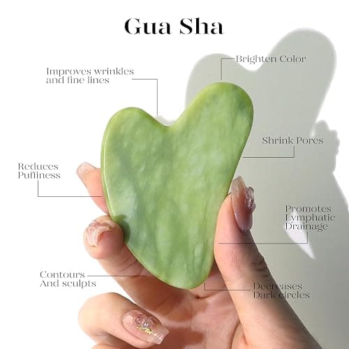 BAIMEI IcyMe Jade Face Roller & Gua Sha, Facial Beauty Skin Care Tools, Self Care Gift for Men Women, Massager for Face, Eyes, Neck, Relieve Fine Lines and Wrinkles - Green thumbnail 8