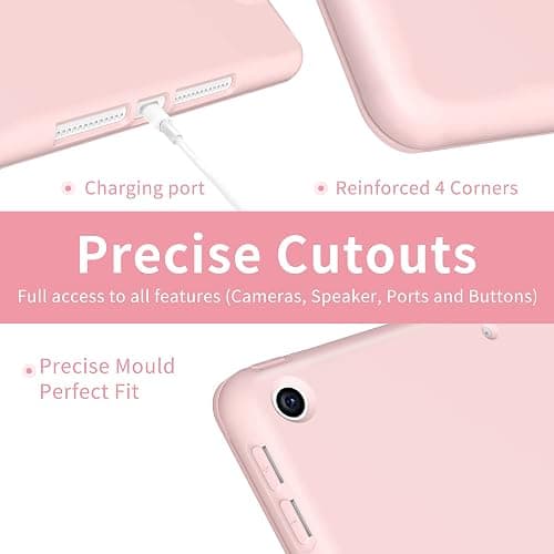 ProtUTab Case Compatible with iPad 9th Generation, Auto Wake&Sleep Slim Trifold Stand Case Compatible with iPad 9th Generation & iPad 8th Generation (2020) & 7th Generation (2019), Lightweight, Pink thumbnail 6