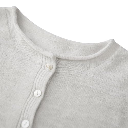 Women Casual Cardigan Sweater Lightweight Loose Crewneck Button Down Long Sleeve Basic Knit Tops thumbnail 3