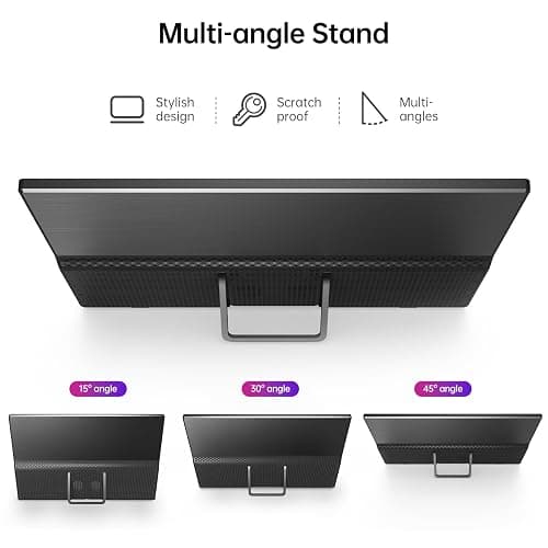 Yxk Portable Monitor 15.6 Inch 1080P USB-C HDMI Ultra-Slim Travel Monitor with Kickstand, for Laptop, PC, Mac Phone, PS, Xbox, Swich IPS Ultra-Thin Zero Frame Gaming thumbnail 5