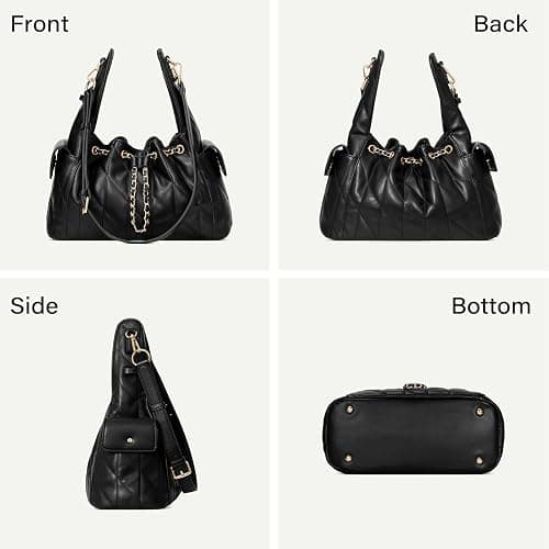 CLUCI Slouchy Hobo Bags for Women, Vegan Leather Shoulder Purse Tabby Handbag with Adjustable Strap Crumpled Quilted Tote Bag thumbnail 6