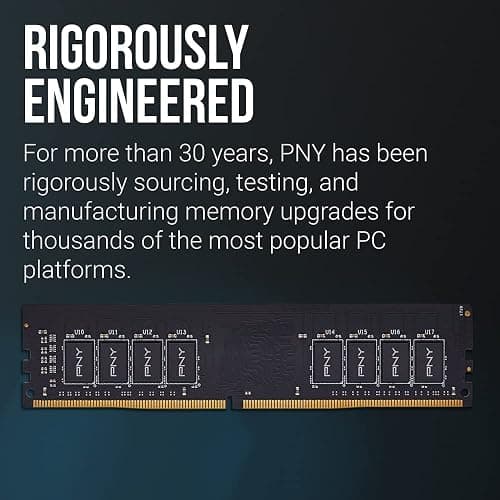PNY Performance 16GB DDR4 DRAM 3200MHz (PC4-25600) CL22 (Compatible with 2666MHz, 2400MHz or 2133MHz) 1.2V Desktop (DIMM) Computer Memory – MD16GSD43200-TB - 16GB - 3200MHz - Eco Packaging thumbnail 6