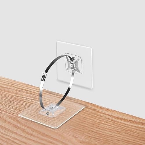 Adhesive Furniture Wall Anchors (10 Pairs 20 Packs), Vinkqiado Anti Tip Furniture Safety Straps for Baby Proofing, Secure Bookcase Dresser Shelf Cabinet to Wall for Child - Image 1