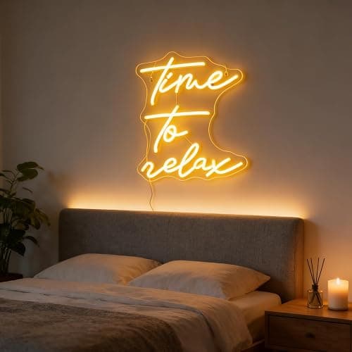 Time To Relax LED Sign Decorative Neon Sign for Bedroom Bathroom Lounge Decor Spa Relaxing Wall Art Decorations Christmas Birthday Gifts (Warm white) thumbnail 4