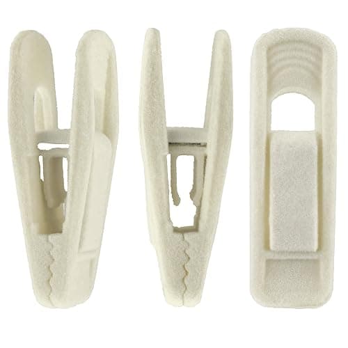 Corodo 20 Stück Samt Kleiderbügel Clips Set, Kleidung Pins Starker Fingergriff Flocked, Kleiderbügel Klammern Beige, perfekt für die Verwendung mit schmalen Samt-Kleiderbügeln - Beige - Image 1