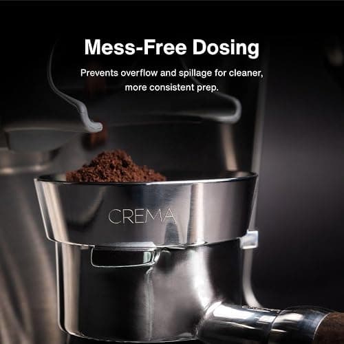 Crema Coffee Products 54mm Dosing Funnel | Compatible with Breville 54mm Portafilter Dual Boiler Oracle Espresso Machines | Stainless Steel | Prevents Spillage Waste | Easy Clean Fit thumbnail 5