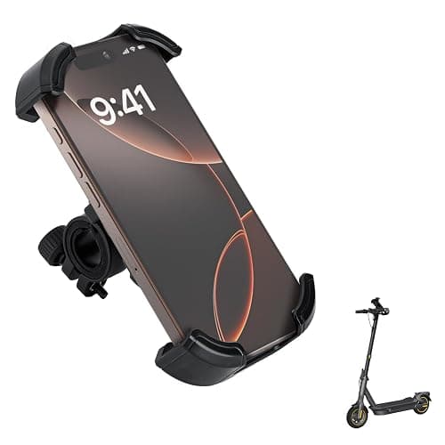 Runhike Phone Holder Compatible with Segway Ninebot-for Scooter,Bike,and Motorcycle,Shockproof and Anti-Shake,Handlebar Clamp,Black - Image 1