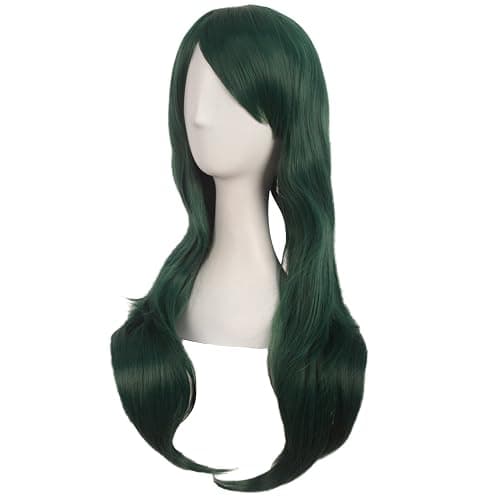 MapofBeauty 28 Inch Long Curly Hair Costume Cosplay Wig, Pine Green | 70 cm Wig, Women, Side Bangs, Fashion thumbnail 3
