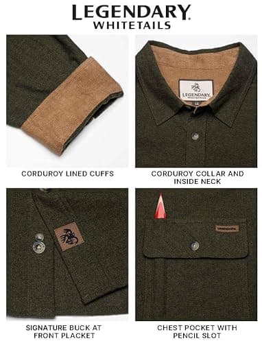 Legendary Whitetails Men's Flannel Shirt Long Sleeve Button Down 100% Cotton thumbnail 5