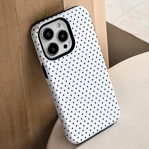 ZTOFERA Magnetic Case for iPhone 15, Polka Dot Phone Case Cute for Girl Women, Compatible with Magsafe, Hard PC+Soft TPU Protective Phone Cover for iPhone 15-White thumbnail 3