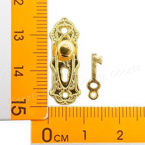 Odoria 1/12 Miniature Door Knob Lock and Key Dollhouse Decoration Accessories thumbnail 2