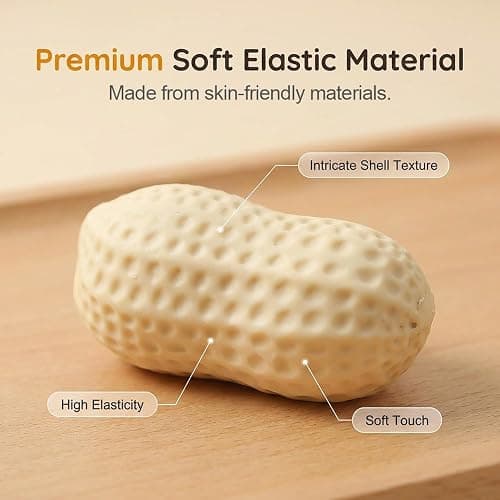 Peanut Shape Stress Relief Ball Soft Squeeze Fidget, TPR Anxiety Relief Hand Grip Decompression Ball for Office Desk Focus Relaxation Portable (1pc) thumbnail 4