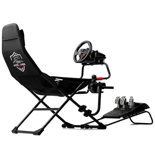GTPLAYER Sim Racing Cockpit Foldable & Adjustable for High Performance Sim Racing Compact & Flexible Supports All Steering Wheels & Pedals for PC Wheel and Pedals Not Included, Red thumbnail 6
