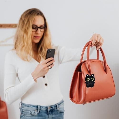 HUIJUFU Black Cat Plush Keychain Purse Charm - Cute Bag Charms Gifts for Women thumbnail 4