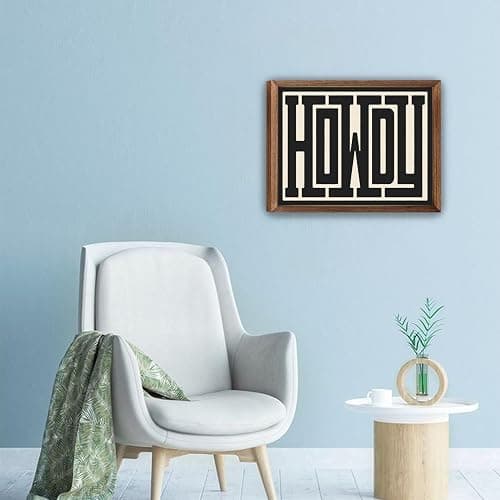 Framed Howdy Wall Art Gifts Western Modern Wall Decor Southern Home Decor Ranch Wall Decor Howdy Poster Modern Farmhouse Canvas Painting Home Decor for Bathroom Bedroom Living Room 8x10 in Framed thumbnail 9