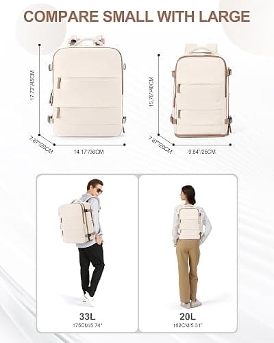coowoz Travel Backpack Carry On for Women Man Gym Backpacks with Laptop Compartment Mochila de Viaje Teacher Personal Item Backpack Airplane Accessories Must Haves Beige Brown Small thumbnail 7
