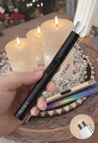 REIDEA Electric Lighter S4 Candle Lighter USB Rechargeable with Safety Switch, Flameless Portable Fast Heat Windproof Plasma Electronic Lighters, Perfect for Home Cooking BBQ Camping Stove Fireworks thumbnail 2