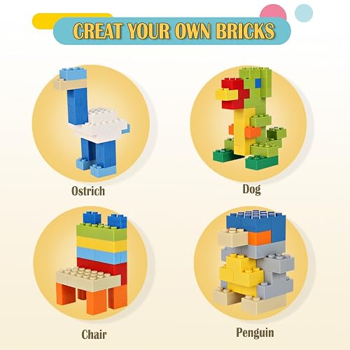 ekuzi Classic Bricks Compatible with Lego Base Plates (500pcs+2plates) thumbnail 3
