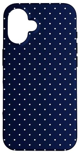 Boho Tiny Polka Dot Rockabilly Cute Navy Blue Polkadot Case for iPhone 16 - Image 1