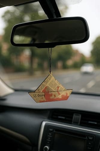 SS Georgie Boat Scary Clown Horror Movie Engraved Printed Wooden Rear View Mirror Car Charm Dangler - Gifts for Him, for Her, for Boys, for Girls, for Husband, for Wife, for Them, for Men, for Women thumbnail 2