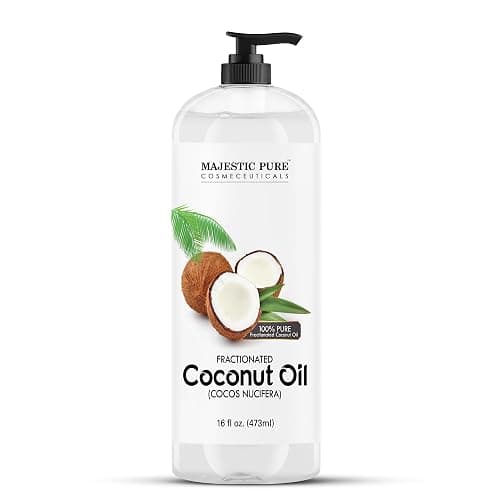 Majestic Pure Fractionated Coconut Oil - Relaxing Massage Oil, Liquid Carrier Oil for Diluting Essential Oils - Skin, Lip, Body & Hair Oil Moisturizer & Softener - 16 fl oz - Image 1