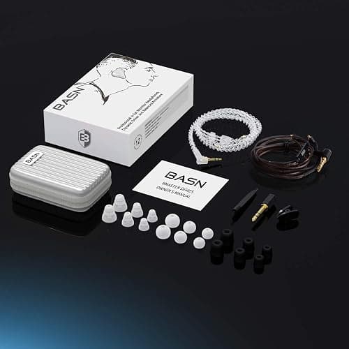 BASN Bmaster Triple Drivers in Ear Monitor Headphone with Two Detachable Cables Fit in Ear Suitable for Audio Engineer, Musician (White) thumbnail 6