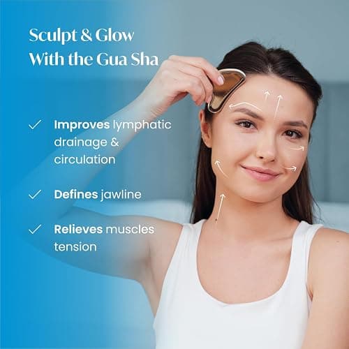 PLANTIFIQUE Stainless Steel Gua Sha Facial Tool - Anti-Aging Guasha Tool Face Massager for Tension Relief, Reduced Puffiness, and Lymphatic Drainage, Skincare Body Gua Sha thumbnail 2