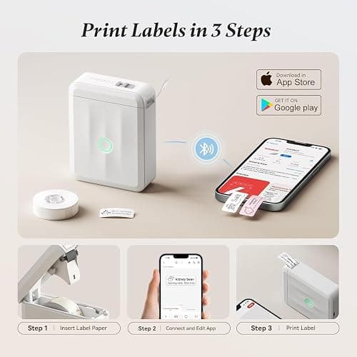 NIIMBOT D110 Mini Label Maker Machine, Bluetooh Thermal Label Printer Inkless Sticker Printer, Custom Labels with App Waterproof Lables Great for Kitchen, Home, Offfice, School Organization thumbnail 5
