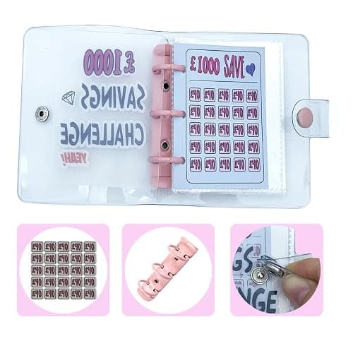 TAIAYERU Money Saving Wallet, £1000 Savings Challenge Binder UK with 25 Cash Envelopes, Funny Cash Saving Binder, Easy Way to Manage Monthly Budget-Pink thumbnail 4