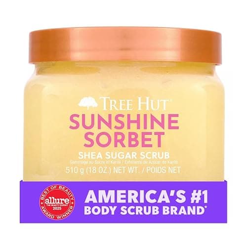 Tree Hut Sunshine Sorbet Shea Sugar Scrub, Exfoliating, Hydrating & Moisturizing Body Scrub with Shea Butter & Nourishing Essential Oils, Smooth & Soften Skin, 18 oz thumbnail 3