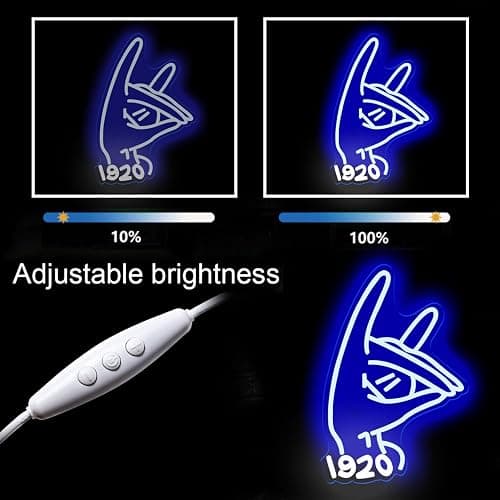 Tiabuy ZPB Sorority Neon 1920 Signs for the Wall, Blue Neon Lights for ZPB Greek Sorority Paraphernalia Gifts with Dimmable,USB Power LED Lights for Zeta Party Decor, Sister Sorority Gifts thumbnail 5