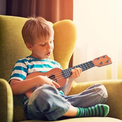 YEZI Kids Toy Classical Ukulele Guitar Musical Instrument, Brown thumbnail 2