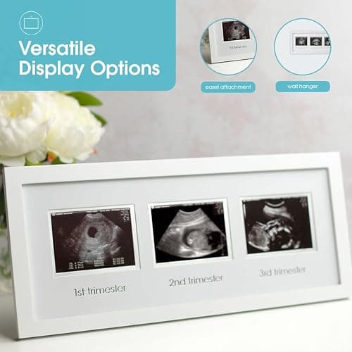 Pearhead Sonogram Progression Frame - Trimester Pregnancy Milestone Keepsake, Gender-Neutral Nursery Decor, Displays 1st, 2nd & 3rd Trimesters Ultrasound Photos, White thumbnail 7