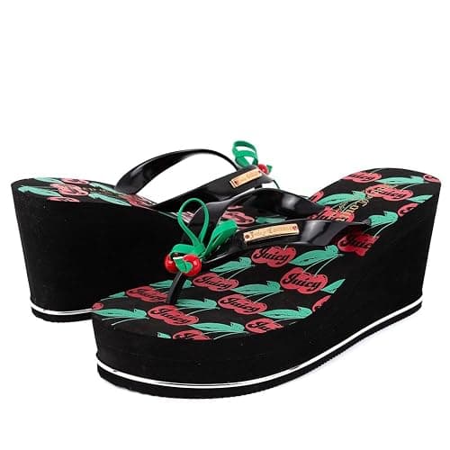 Juicy Couture Keil-Plateau-Flip-Flop: hochmodisch, weiche Strandsandalen, Zehentrenner thumbnail 7