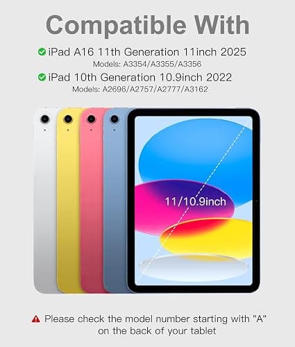 Hamile for iPad 11th 10th Generation Case with Keyboard - 7 Colors Backlit Wireless Detachable Folio Keyboard Cover with Pencil Holder for iPad A16 11-inch 2025 10th Gen 10.9 Inch 2022 (Light Gray) thumbnail 2