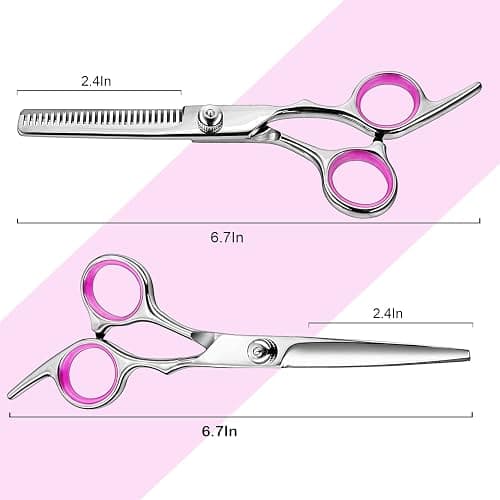 FCYSY Professional 11-Piece Hair Cutting Scissors Kit, Barber Scissors Hairdressing Texture Shears Straight Edge Razor Barber Supplies, Haircutting Shears Salon Tools thumbnail 2