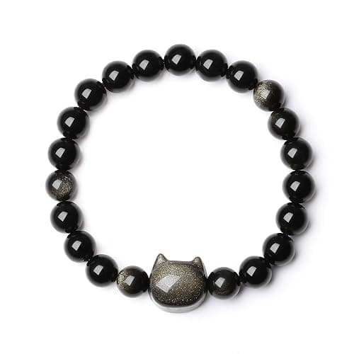 XIANNVXI Crystal Bracelet for Women Men 8 mm Natural Stone Beaded Bracelets Cat Bracelets Cross Bracelets Heart Bracelelt Jewelry for Women Birthday Gifts Stretch Bracelet thumbnail 6