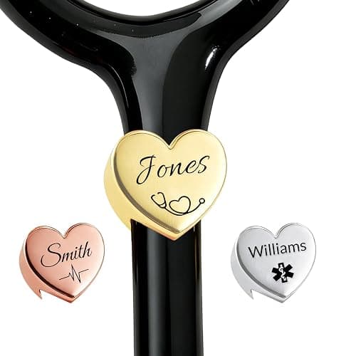 UHOT Personalized Stethoscope Name Tag - Stethoscope Charms Nurse Accessories for Work, Nurses Week Graduation Gift Nurse Doctor Medical Professional (Heart-Shaped) - Image 1