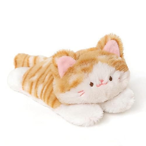 PEACH CAT Striped Cat Stuffed Animal Cute Kitten Plushies Small Plush Toys Gifts for Kids Brown - Image 1