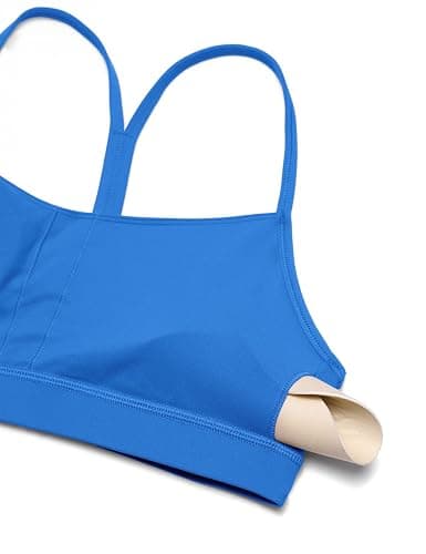 CRZ YOGA Butterluxe Womens Y Back Sports Bra - Padded Racerback Low Impact Spaghetti Thin Strap Workout Yoga Top thumbnail 4