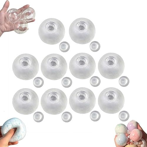 10PCS DIY Stress Ball Making Kit,Milky Blank Skins Empty Stress Ball DIY Kit,Vacuum Squishies StressBall with Empty Skin Base,Lid,Make Your Own Fidget Pressure Balls for Adults Sensory StressRelief - Image 1
