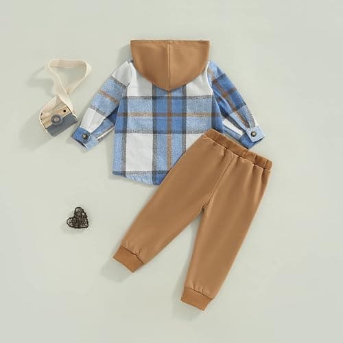 2Pcs Baby Boys Hoodie Tops Pants Set Dinosaur Deer Print Sweatsuit Fall Winter Outfits thumbnail 7