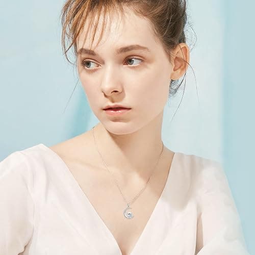 PROESS Animal Birthstone Necklace 925 Sterling Silver Otter/Axolotl/Hippo Pendant Necklace Animal Birthstone Jewelry Gifts for Women thumbnail 4
