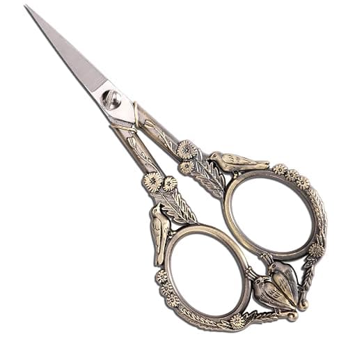 YOUGUOM Embroidery Scissors, Small Sharp Pointed Sewing Scissors for Craft Cross Stitch Needlework Artwork Knitting Thread Yarn Detail Cutting Tools, 4.6in Little Bronze Bird Scissor - Image 1