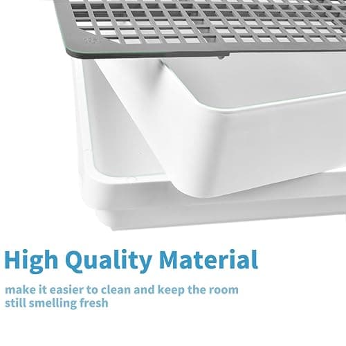PODOO Rabbit Litter Box – Training Potty Tray for Guinea Pig & Small Pets · Spacious Grid Pan with Low Entrance, Easy-Clean & Odor-Resistant—Helps Keep a Clean Cage and Reduce Mess thumbnail 3