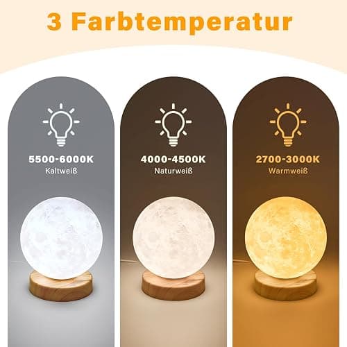 Hiloshine Tageslichtlampe,Simulation von Tageslicht,10.000 Lux Tageslichtlampen,UV-freie LED Tageslichtleuchten Tageslichtleuchte mit 3 Farbtemperaturen,Dimmer und Timer Daylight Lamp thumbnail 2